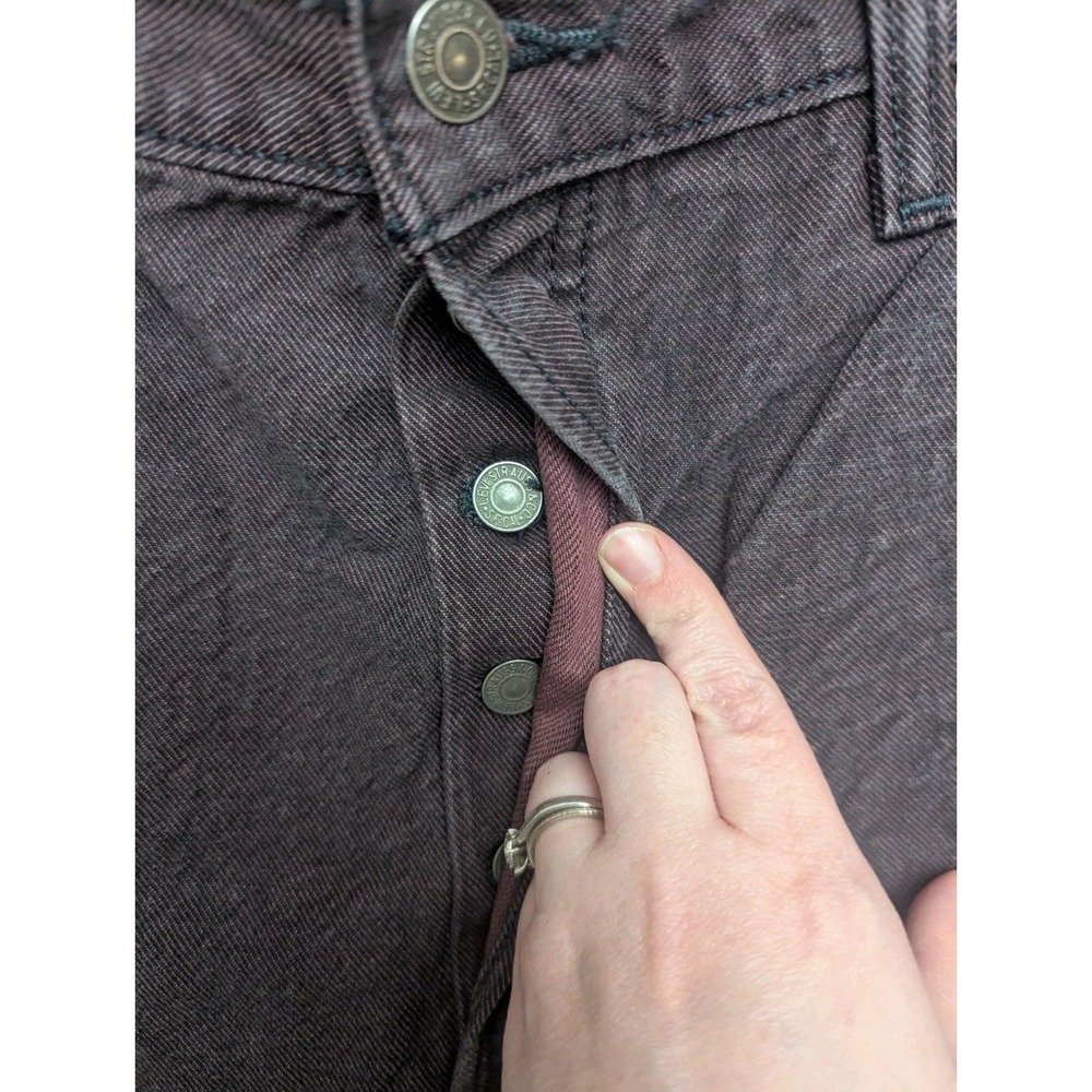 501 Jeans Mens 38x34 Purple Cone Denim White Oak Dark Wash Button Fly Denim - Picture 3 of 10